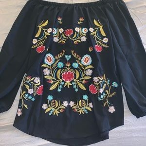 Boho off the shoulder floral top